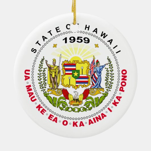 Hawaii-teken Keramisch Ornament (Achterkant)