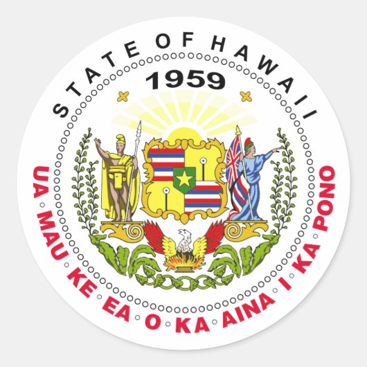 Hawaii-teken Ronde Sticker (Voorkant)