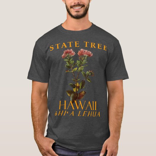 Hawaii Territory Endemic Tree Lehua boom T-shirt (Voorkant)