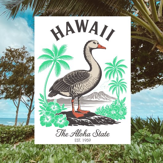 Hawaii The Aloha State Est. 1959 Nēnē Travel Briefkaart