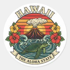Hawaii: The Aloha State Ronde Sticker