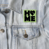 Hawaii Thuis Hart Staat Knop Badge Speld Vierkante Button 5,1 Cm (In situ)