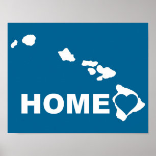 Hawaii Thuis Weg Van Poster Staat Bord