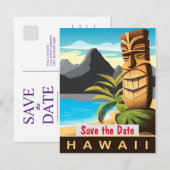 Hawaii Tiki Beach Tropische Trouw Uitnodiging (Voorkant / Achterkant)
