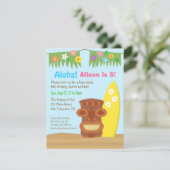 Hawaii Tiki Luau Beach Theme Birthday Party Kaart (Staand voorkant)