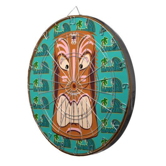 Hawaii Tiki Mask Dartbord (Voorkant Rechts)