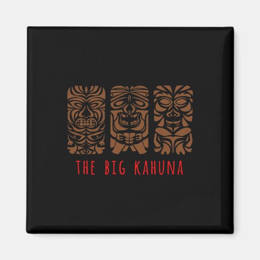 Hawaii Tiki Polynesiaanse Big Kahuna Surfer Retro  Magneet (Voorkant)