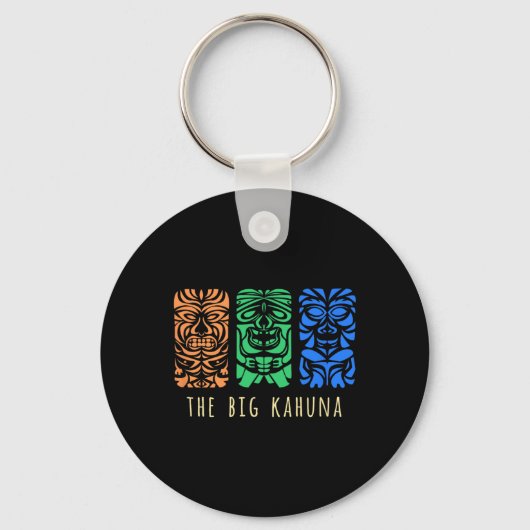 Hawaii Tiki Polynesiaanse Big Kahuna Surfer Retro  Sleutelhanger (Voorkant)