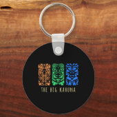 Hawaii Tiki Polynesiaanse Big Kahuna Surfer Retro  Sleutelhanger (Voorkant)