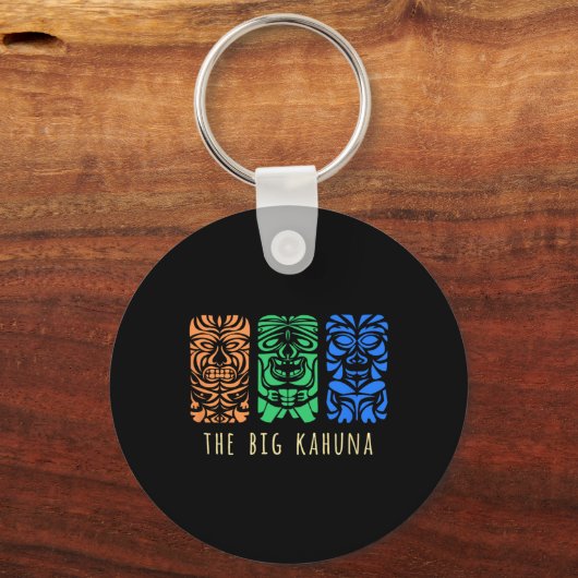 Hawaii Tiki Polynesiaanse Big Kahuna Surfer Retro  Sleutelhanger (Voorkant)