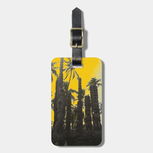 Hawaii tiki thema reizen bagagelabel (Voorkant verticaal)