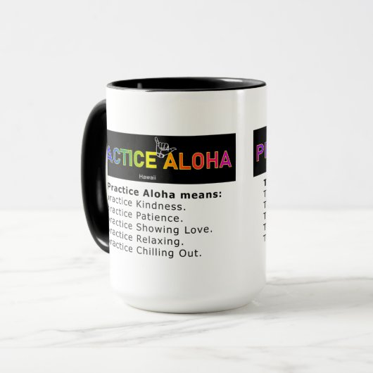 Hawaii to Practice Aloha Shaka (Hang los) Koffie Mok (Voorkant links)