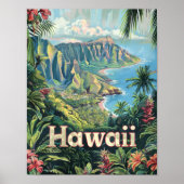 Hawaii Trave Poster Art Print Poster (Voorkant)