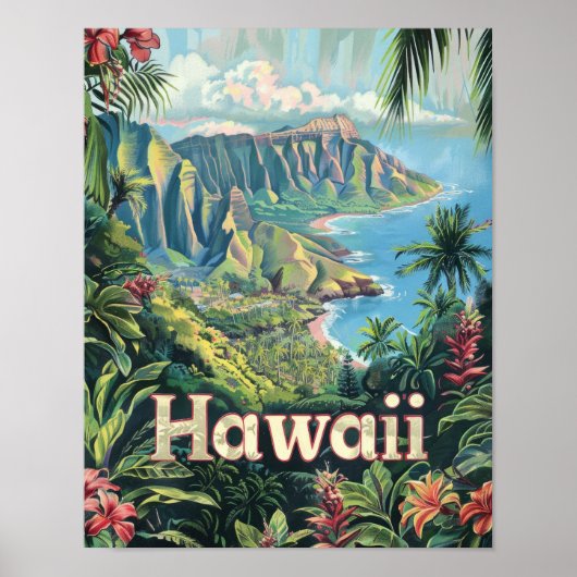 Hawaii Trave Poster Art Print Poster (Voorkant)