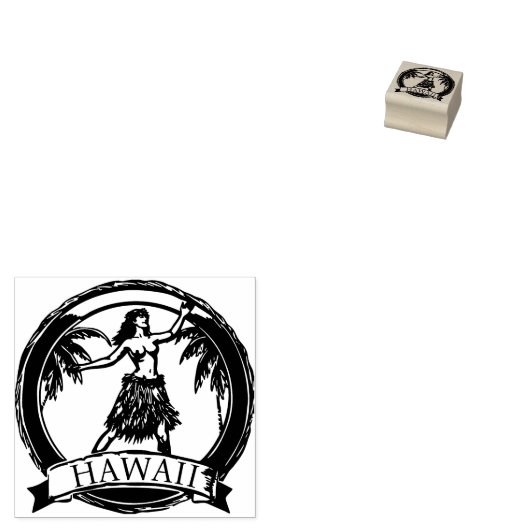 Hawaii Travel Hula Dancer Rubber Stamp Rubberstempel (Gestempeld)
