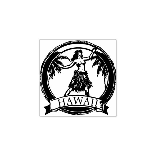 Hawaii Travel Hula Dancer Rubber Stamp Rubberstempel (Afrduk)