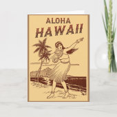 Hawaii Travel Hula Girl Kaart (Voorkant)