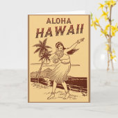 Hawaii Travel Hula Girl Kaart (Gele Bloem)