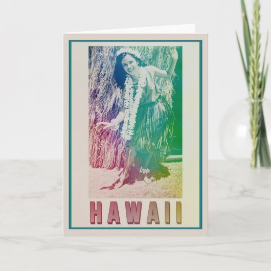 Hawaii Travel Hula Girl Wenskaart Kaart (Voorkant)
