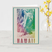 Hawaii Travel Hula Girl Wenskaart Kaart (Gele Bloem)