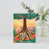 Hawaii travel postcard briefkaart (Staand voorkant)