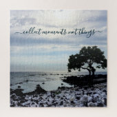 Hawaii Tree Silhouette Beach Collect Moments Quote Legpuzzel (Verticaal)