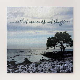 Hawaii Tree Silhouette Beach Collect Moments Quote Legpuzzel