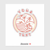 HAWAII TRIATHLON STROKE GEPERSONALISEERD TEKST STICKER (Vel)