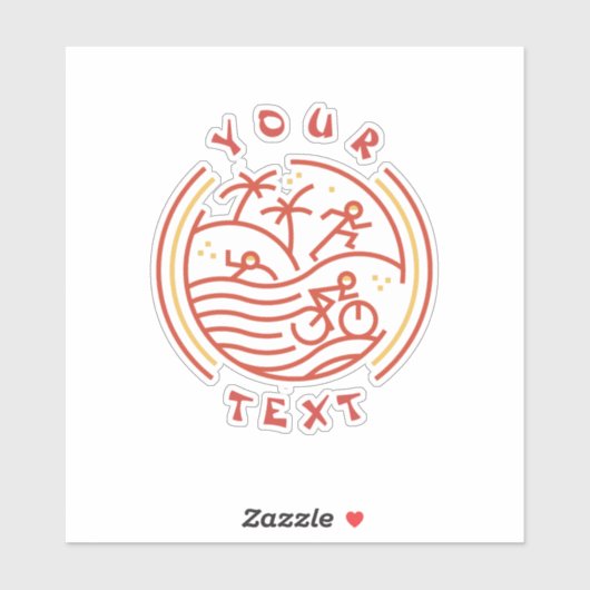 HAWAII TRIATHLON STROKE GEPERSONALISEERD TEKST STICKER (Vel)