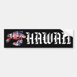Hawaii Tribal Honu HIFlag Bumpersticker
