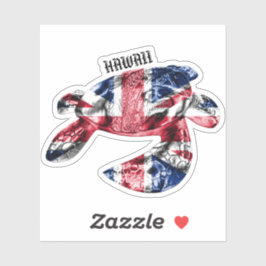 Hawaii Tribal Honu HIFlag Sticker
