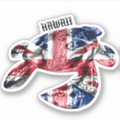 Hawaii Tribal Honu HIFlag Sticker (Voorkant)