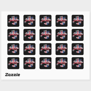 Hawaii Tribal Honu HIFlag Vierkante Sticker
