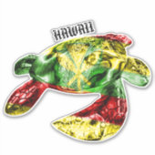 Hawaii Tribal Honu Kanaka Maoli Vlag Sticker (Voorkant)