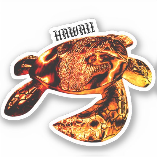 Hawaii Tribal Honu Lava Sticker (Voorkant)
