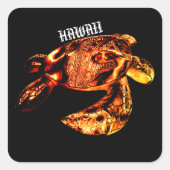 Hawaii Tribal Honu Lava Vierkante Sticker (Voorkant)
