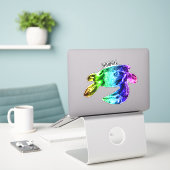 Hawaii Tribal Honu Rainbow Sticker (Laptop op bureau)
