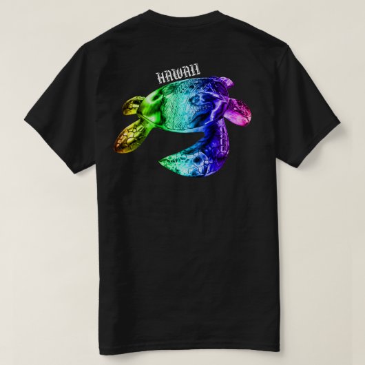 Hawaii Tribal Honu Rainbow T-shirt (Design achterkant)