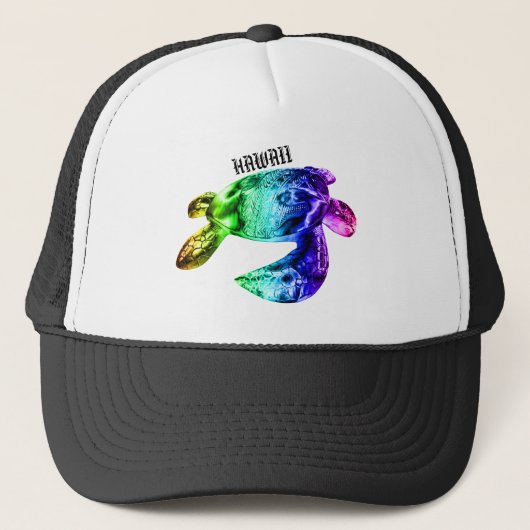 Hawaii Tribal Honu Rainbow Trucker Pet (Voorkant)
