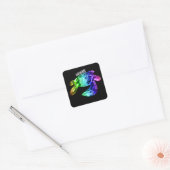 Hawaii Tribal Honu Rainbow Vierkante Sticker (Envelop)