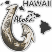 Hawaii Tribal Hook - ALOHA HAWAII Sticker (Voorkant)