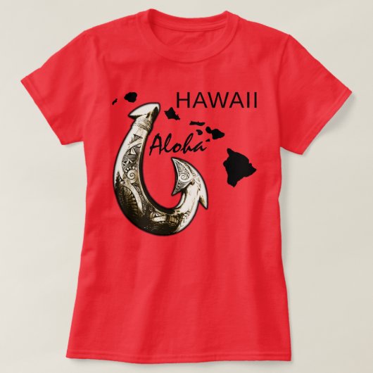 Hawaii Tribal Hook ALOHA HAWAII T-shirt (Design voorkant)