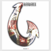 Hawaii Tribal Hook HIFlag Sticker (Vel)