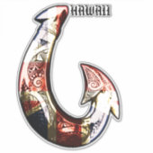 Hawaii Tribal Hook HIFlag Sticker (Voorkant)