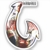 Hawaii Tribal Hook HIFlag Sticker (Voorkant)