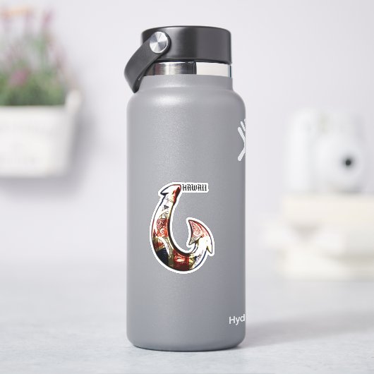 Hawaii Tribal Hook HIFlag Sticker (HydroFlask)