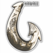 Hawaii Tribal Hook Sticker (Voorkant)
