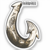 Hawaii Tribal Hook Sticker (Voorkant)