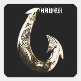 Hawaii Tribal Hook Vierkante Sticker