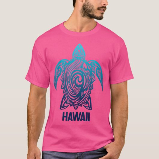 Hawaii Tribal Zee Turtle Hawaiian Surfer Scuba Div T-shirt (Voorkant)